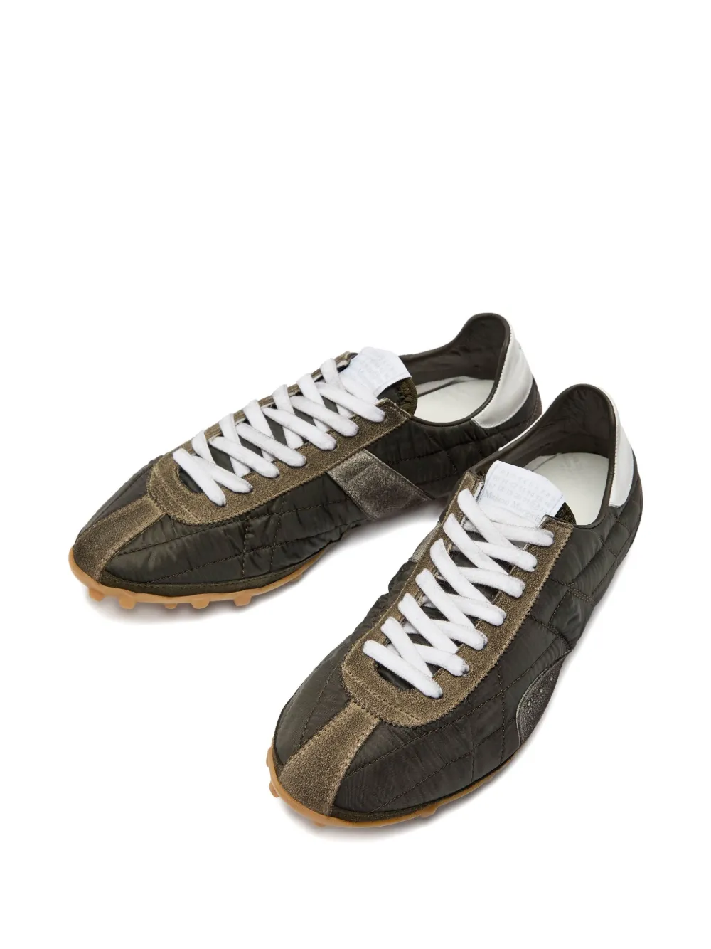 Maison Margiela Lace-up Distressed Sneakers In Green