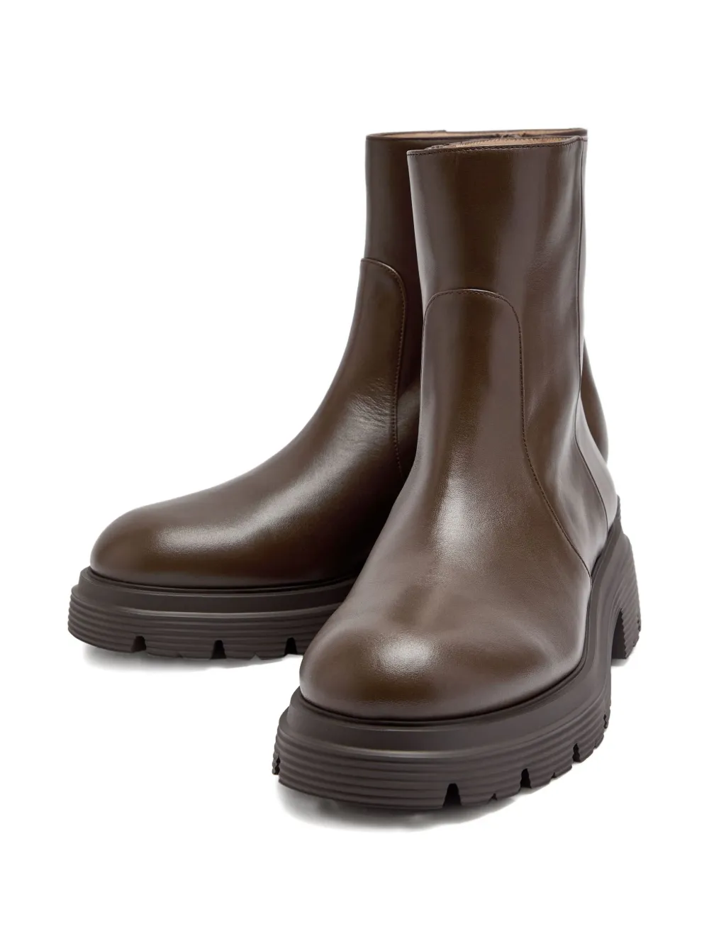 Stuart Weitzman Hudson Lite Zip Boots In Brown