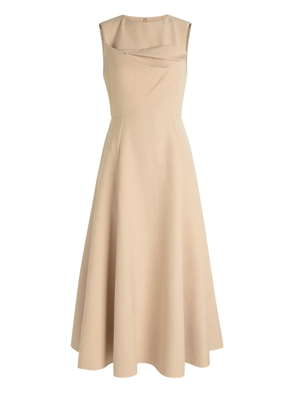Roland Mouret drape flared midi dress | Neutrals | Image 1