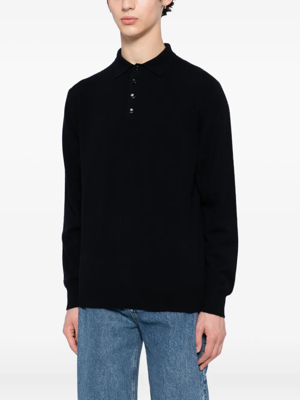 Allude Kasjmier poloshirt Blauw