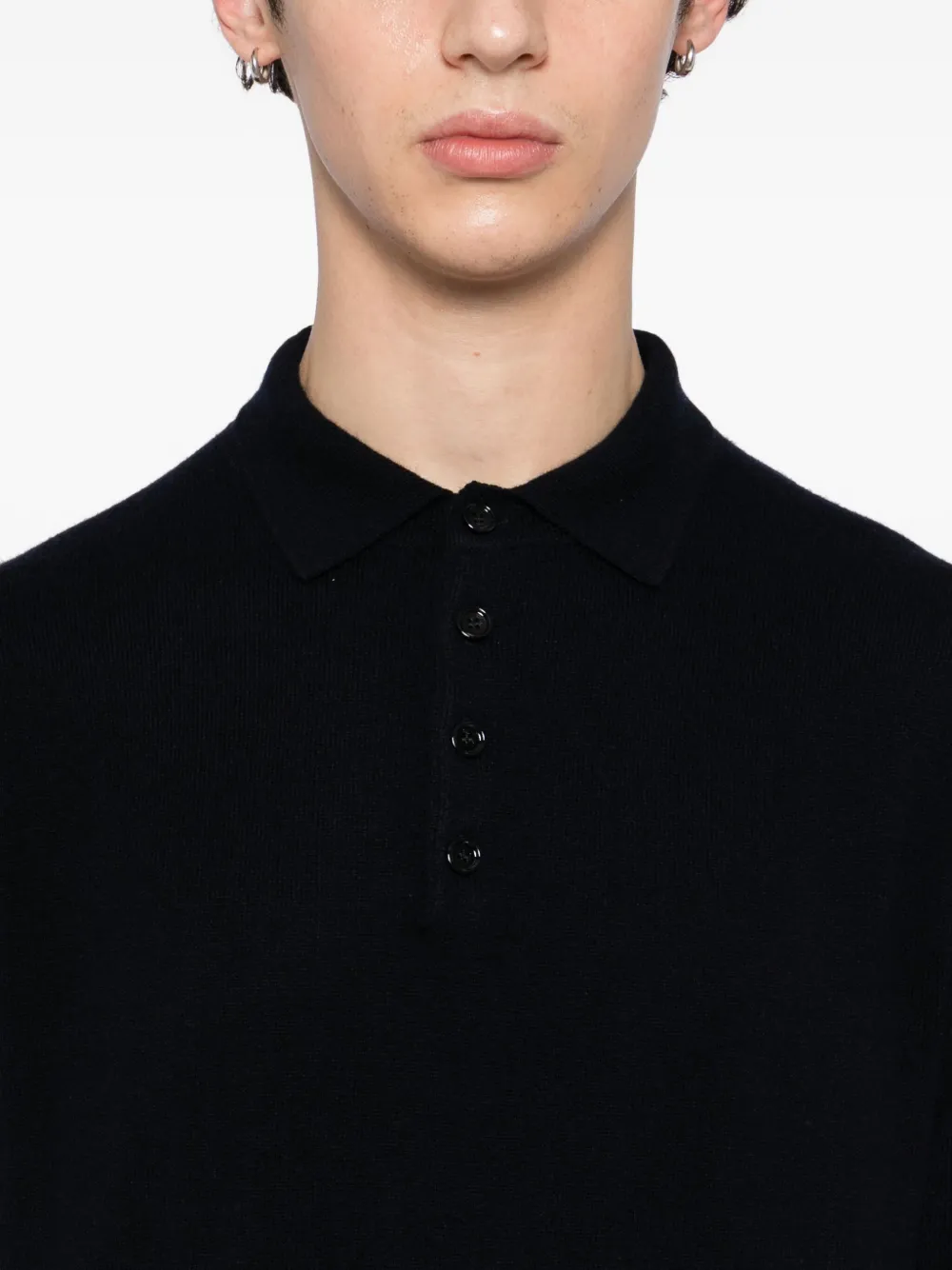 Allude Kasjmier poloshirt Blauw
