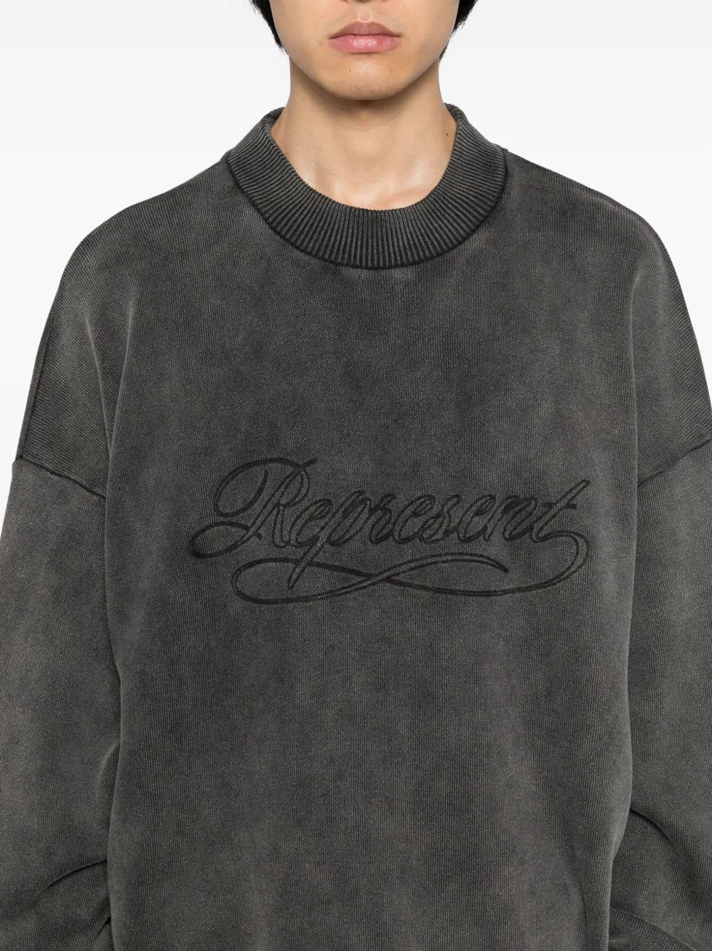 Represent Sweater met geborduurd logo Grijs