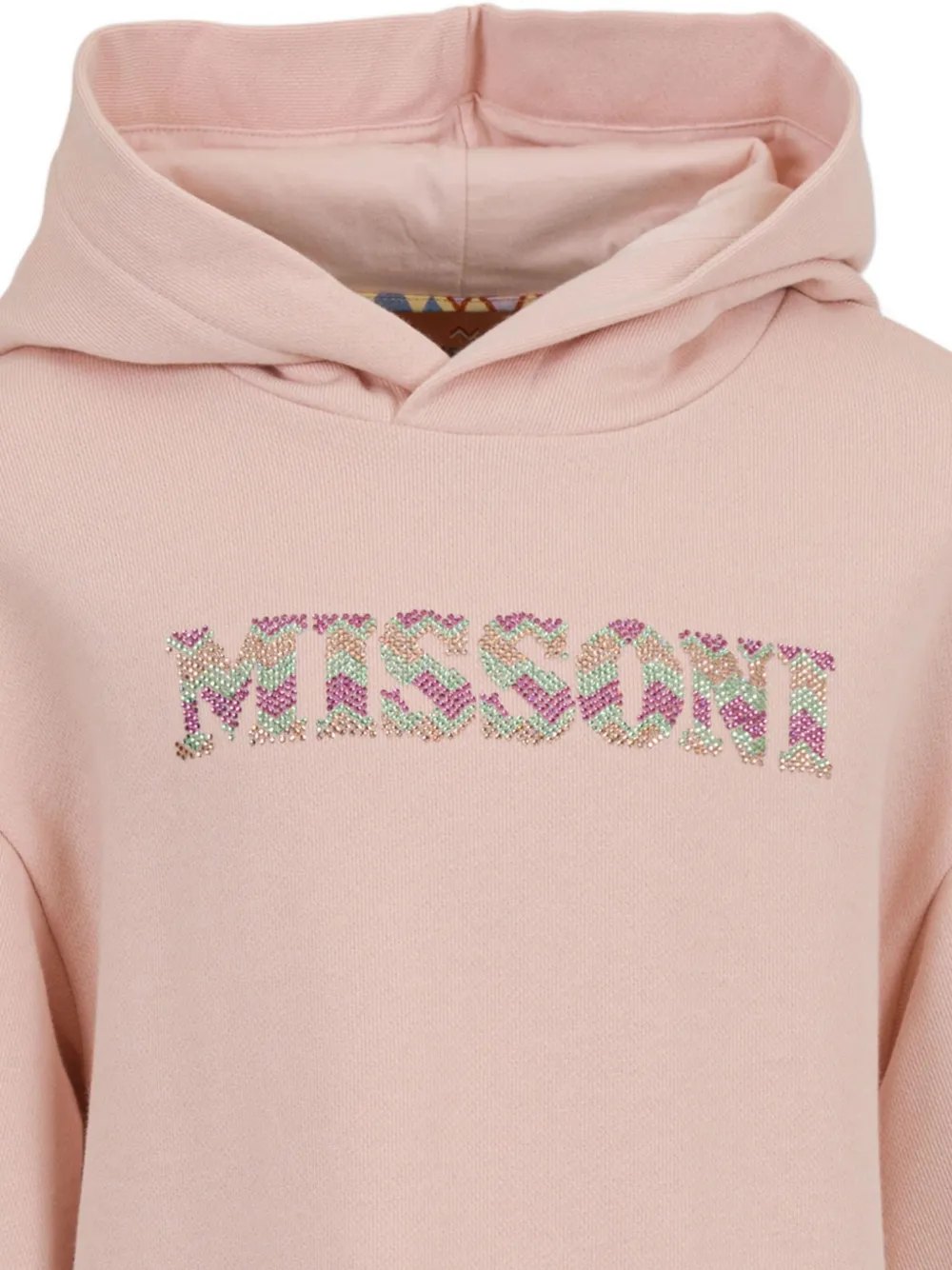 Missoni Kids Verfraaide jurk met capuchon Roze
