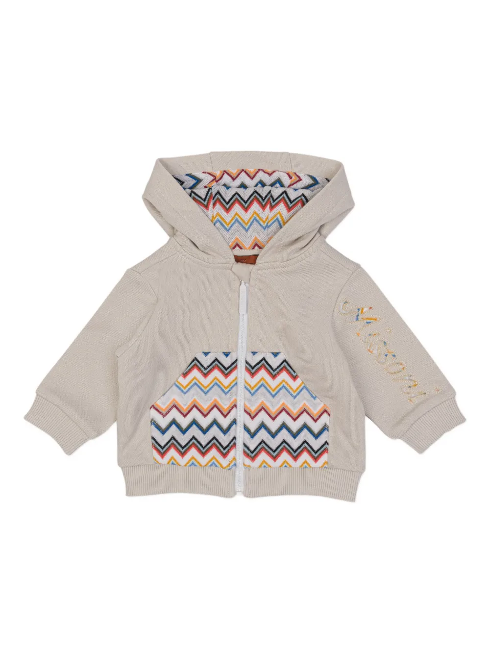 Missoni Kids zigzag-pattern hoodie | Neutrals | Image 1