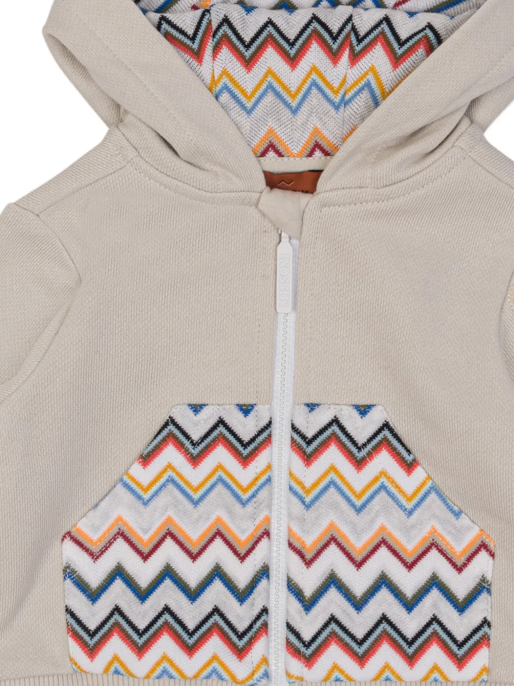 Missoni Kids Hoodie met zigzag-patroon Beige
