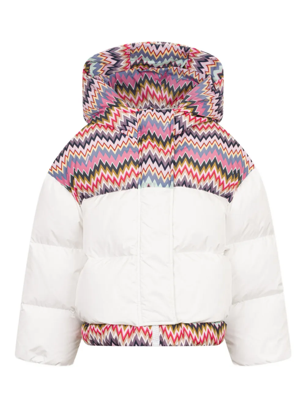 Missoni Kids zigzag-pattern hooded jacket | White | Image 1