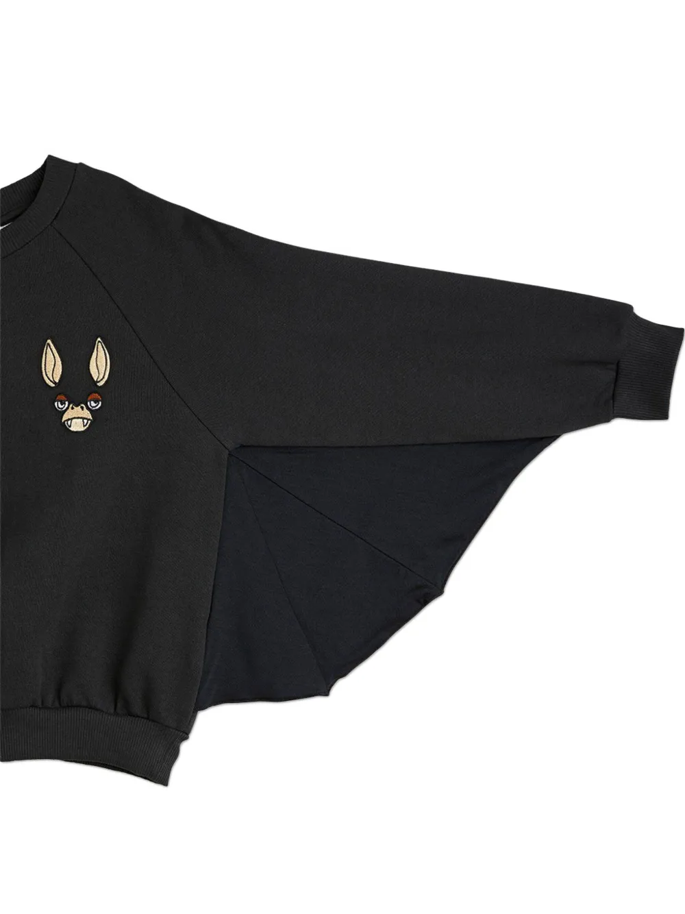 Mini Rodini Bat Appliqué Panelled Sweatshirt In Black