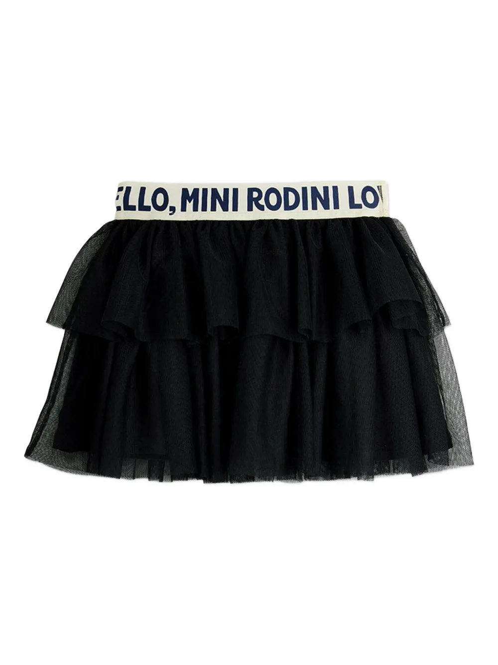 Mini Rodini ruffled logo waistband skirt - Nero