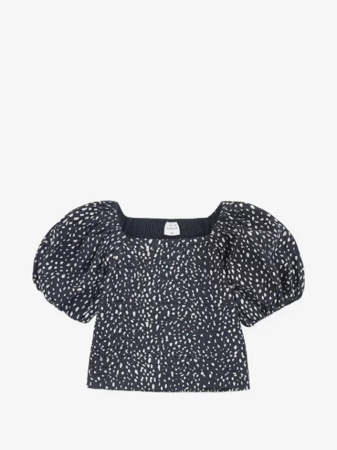 ABERCROMBIE FITCH KIDS smocked puff-sleeve blouse