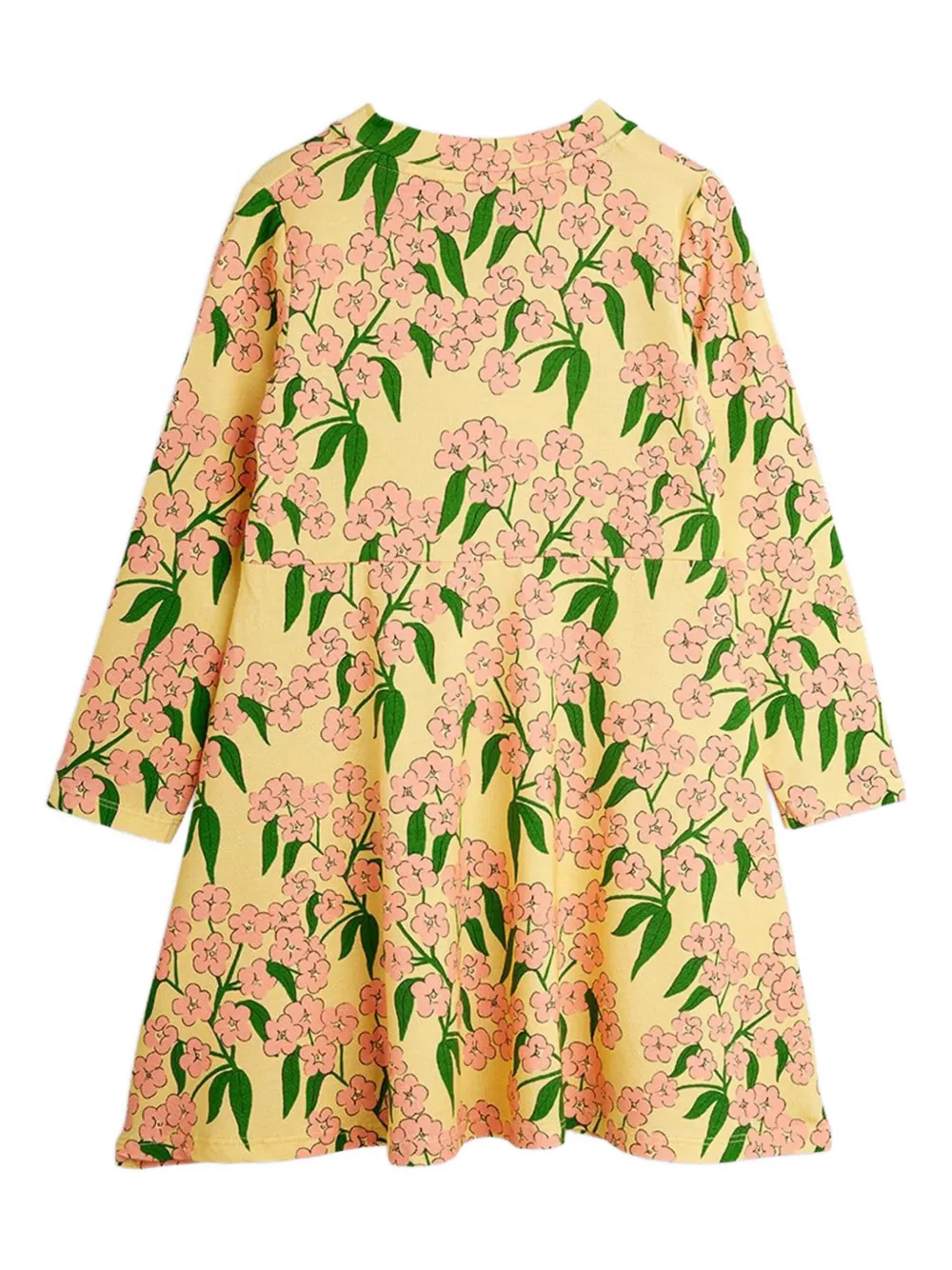 Mini Rodini Jurk met bloemenprint en V-hals Geel