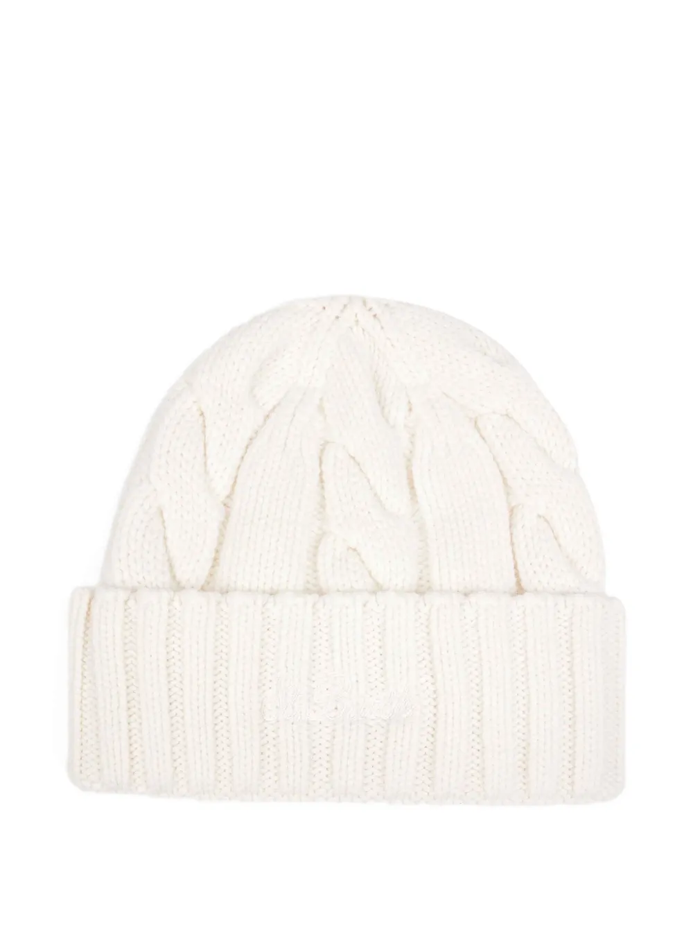 MC2 Saint Barth cable-knit ribbed beanie hat - ホワイト MC2 Saint Barth cable-knit ribbed beanie hat - ホワイト