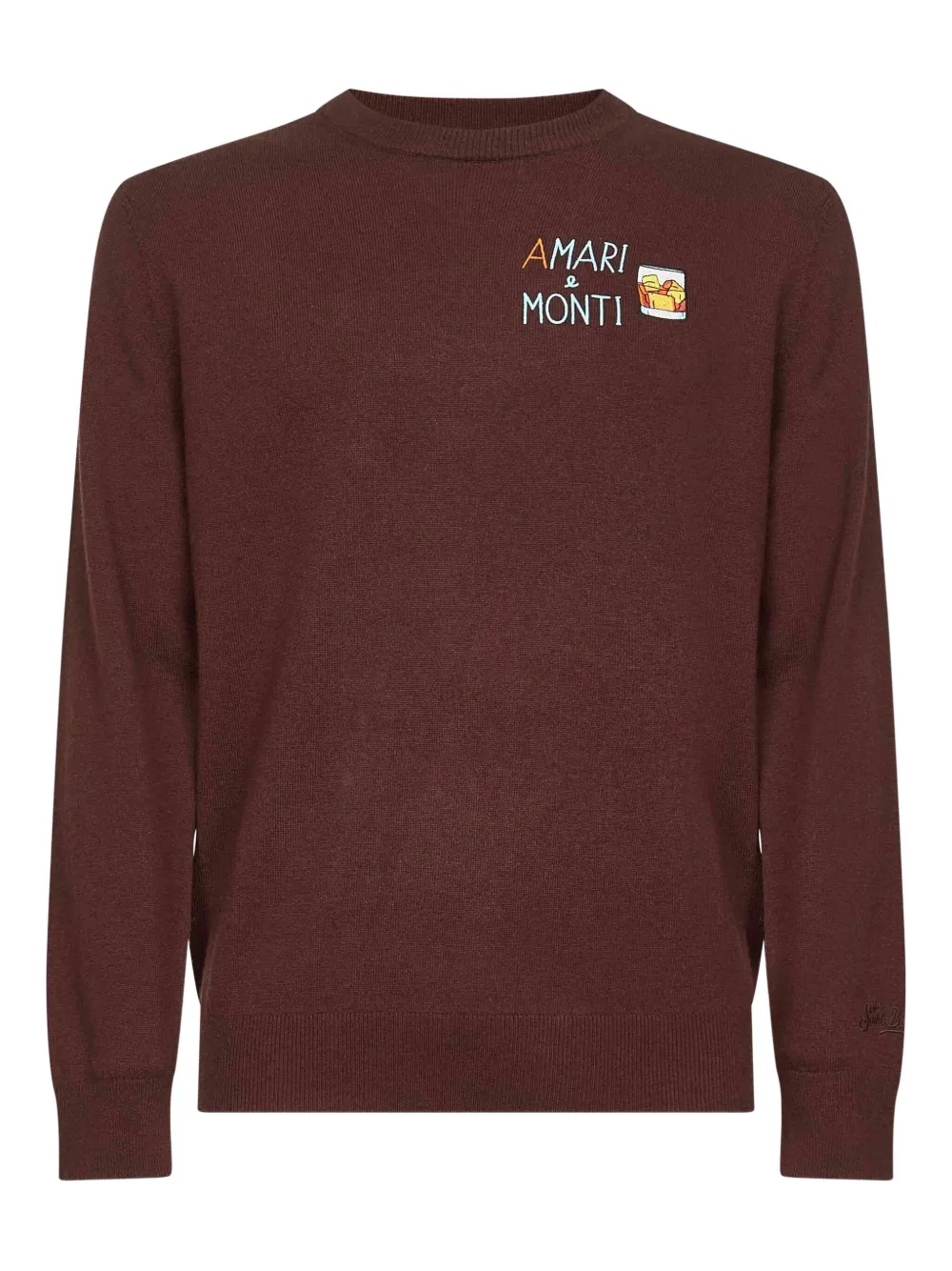 MC2 Saint Barth logo-embroidered crew-neck sweater - ブラウン MC2 Saint Barth logo-embroidered crew-neck sweater - ブラウン