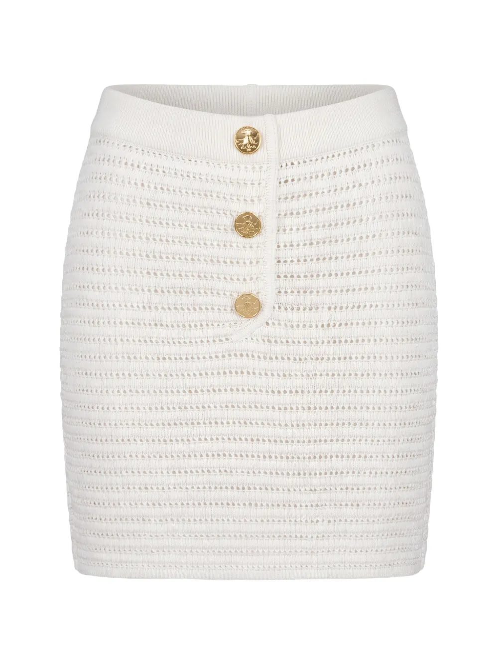 Le Kasha button-fastening mini skirt - Bianco