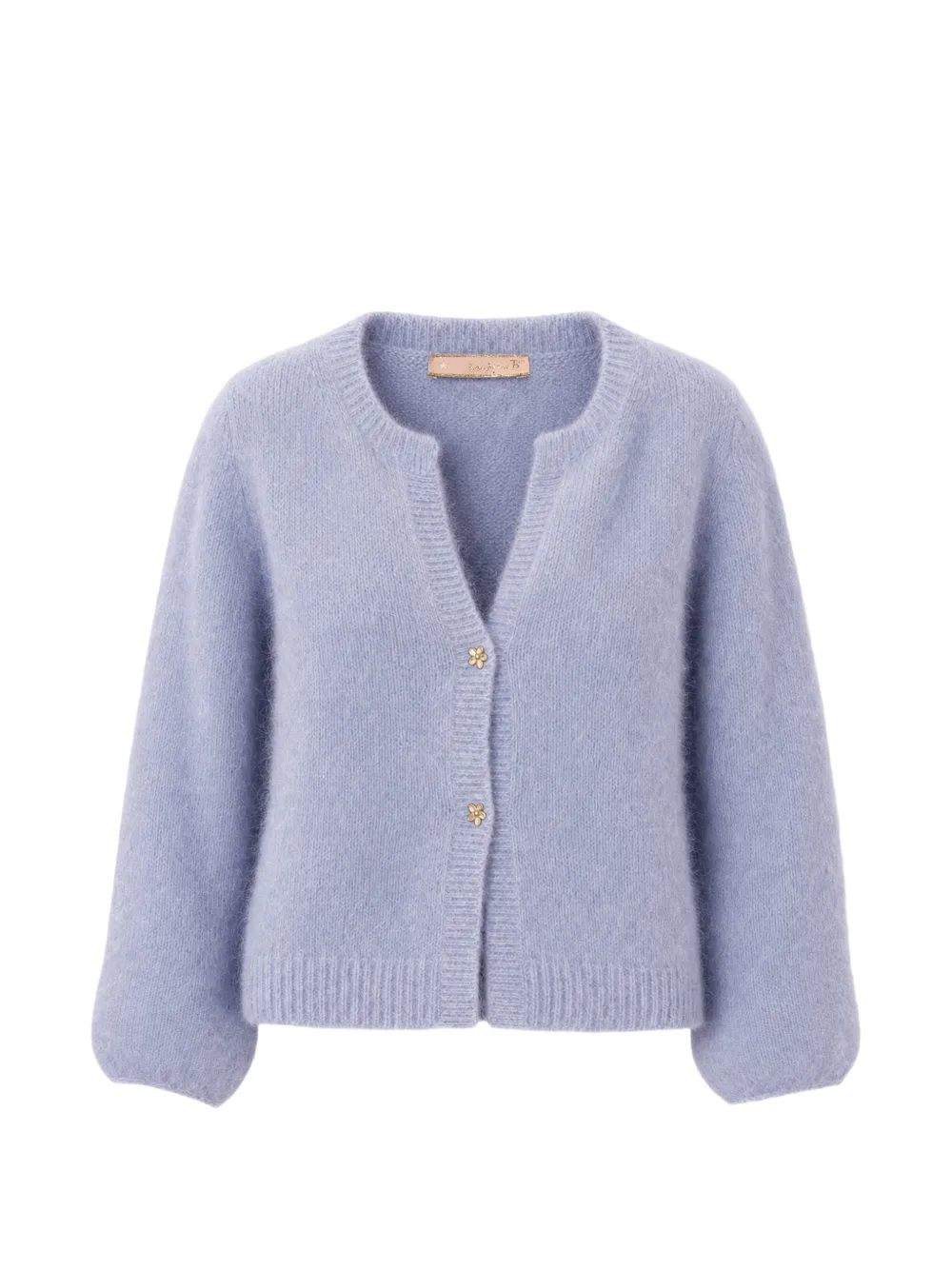 Kristina Ti flower-button knit cardigan - Blu