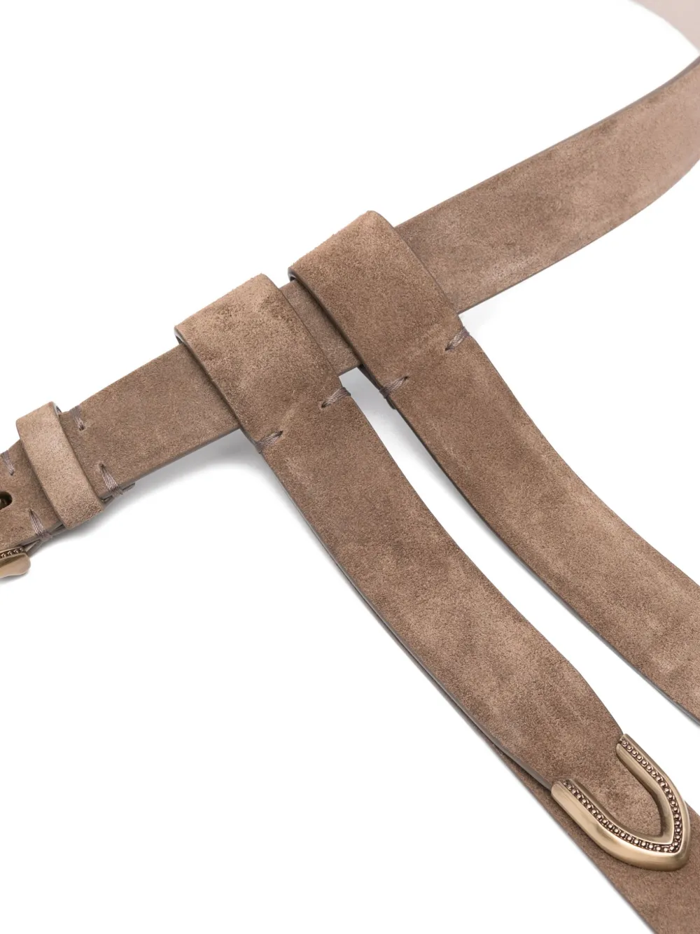Brunello Cucinelli Suède riem - Bruin