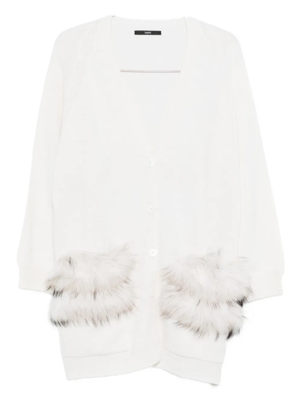 Sapio V-neck Cardigan In White