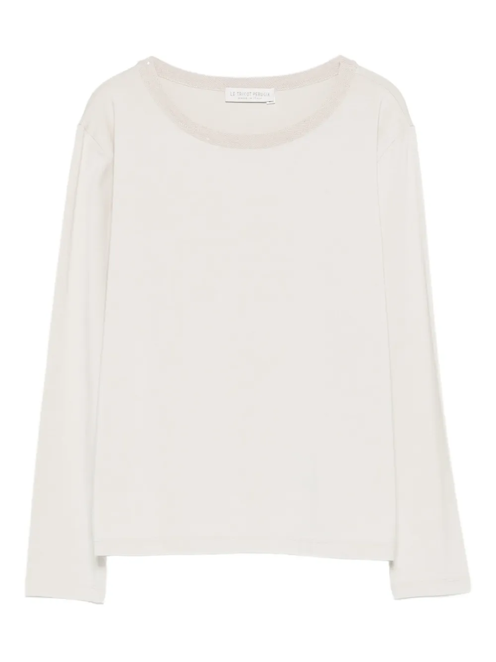 Le Tricot Perugia Blouse met boothals Beige