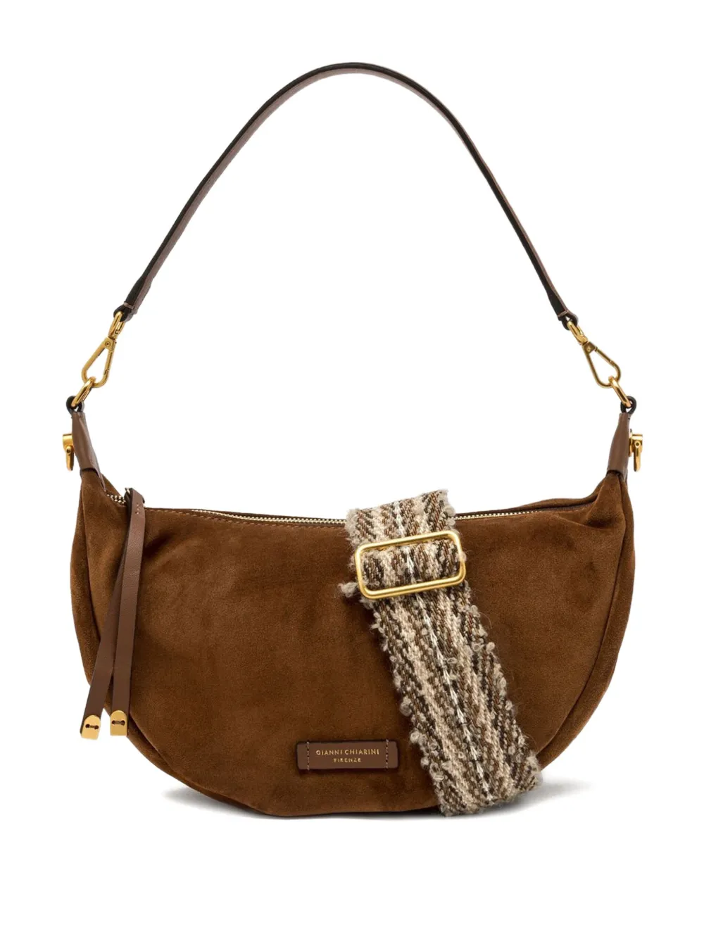 Gianni Chiarini Aisha Zip-closure Shoulder Bag In Brown