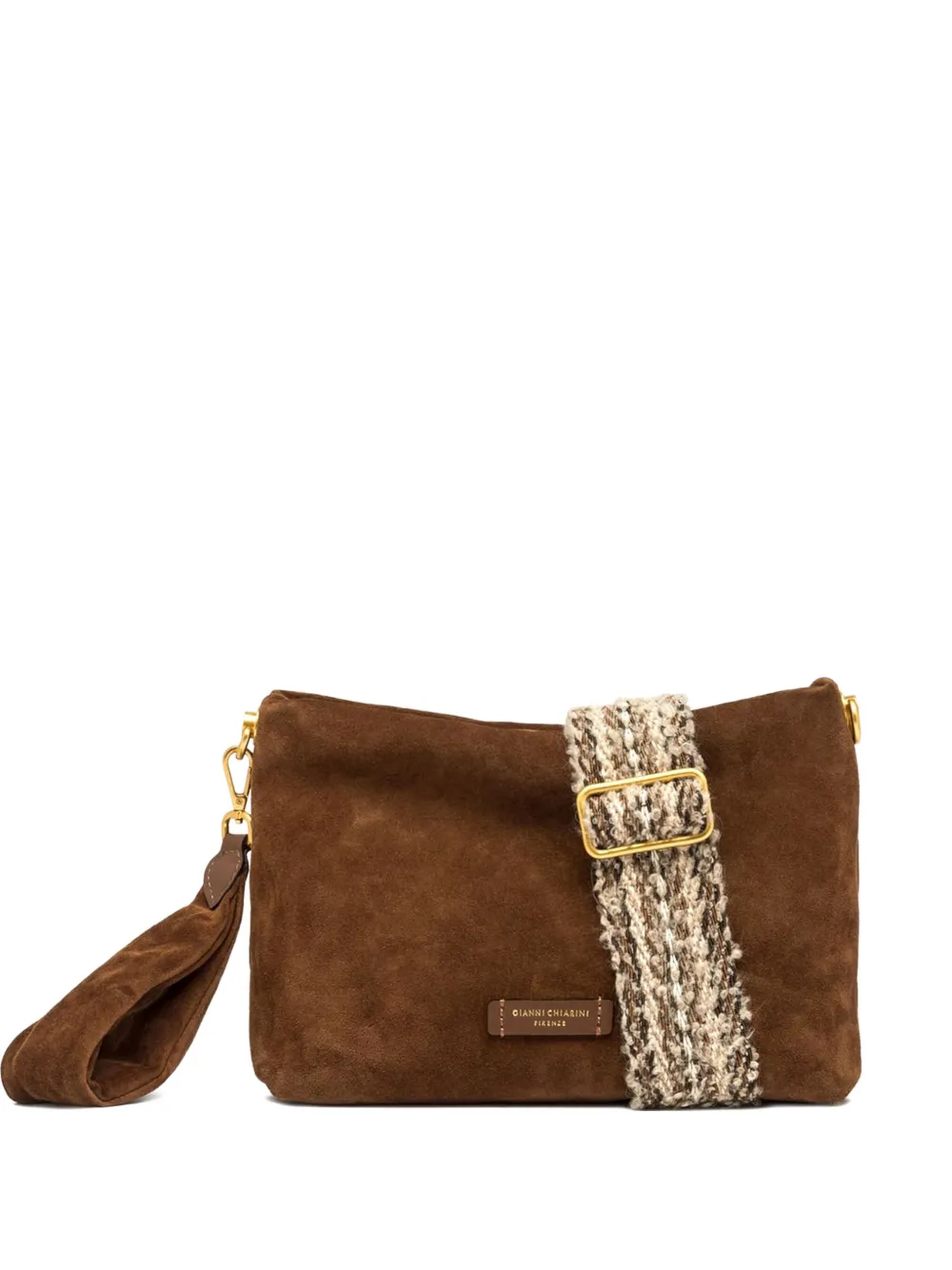 GIANNI CHIARINI Brenda suede wrist-strap clutch bag | بني | Image 1