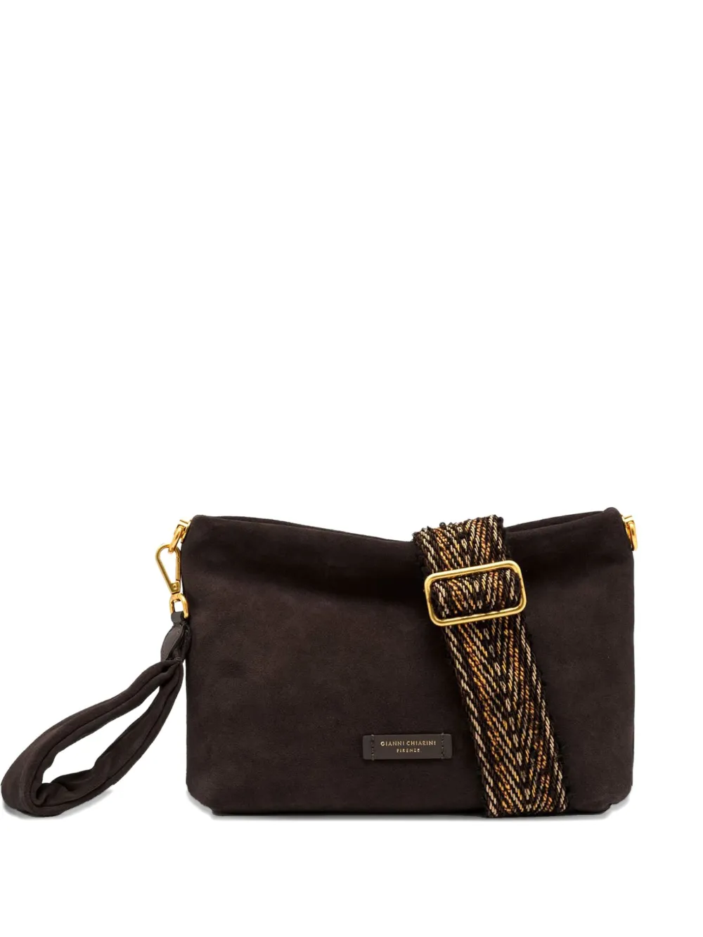 Gianni Chiarini Brenda Wrist-strap Clutch Bag In Brown