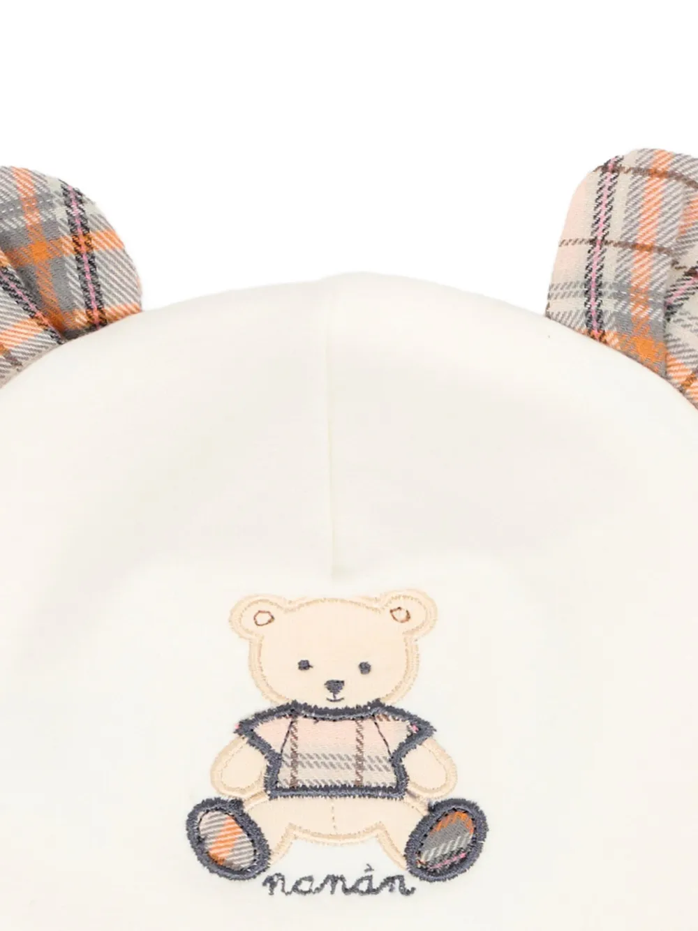 Nanán Bear Ears Baby Beanie Hat In Neutral