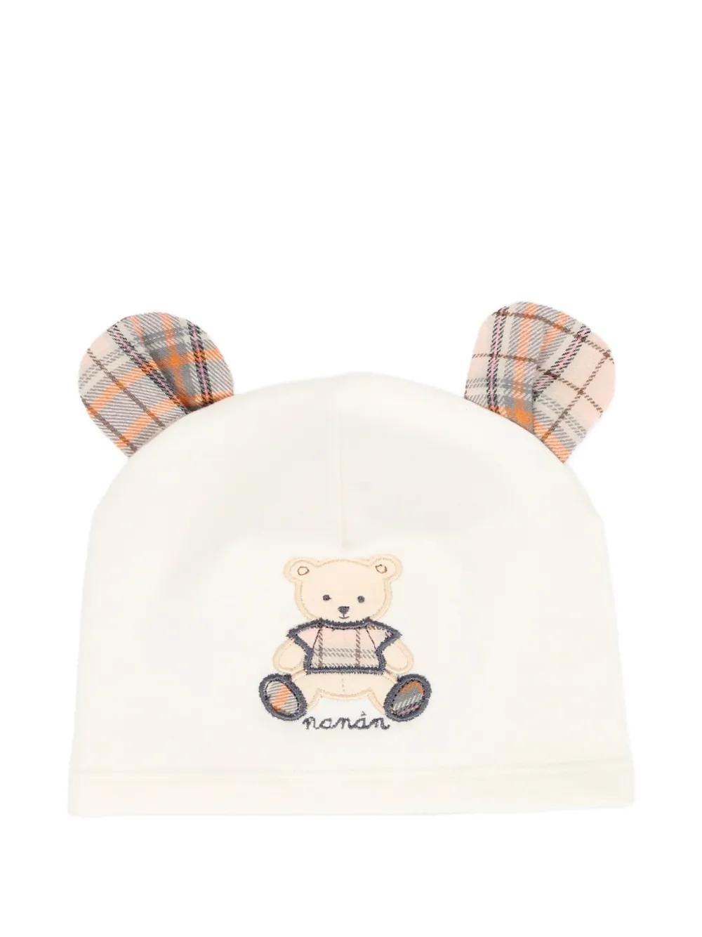 Nanán Bear Ears Baby Beanie Hat In Neutral