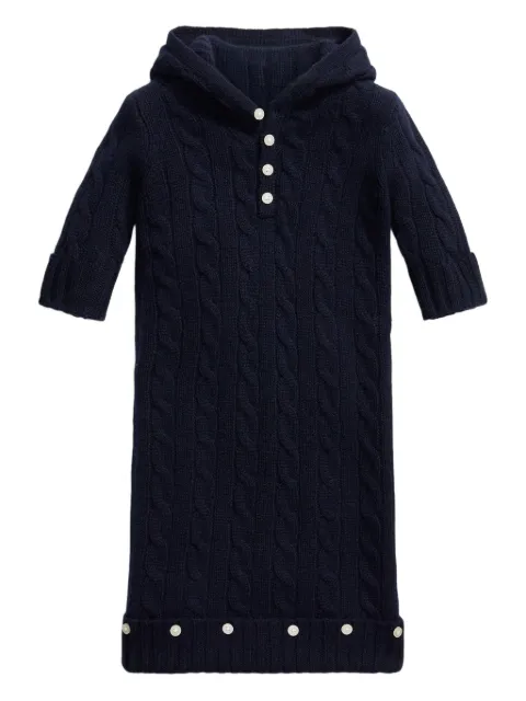 POLO RALPH LAUREN KIDS cable-knit buttoned bunting