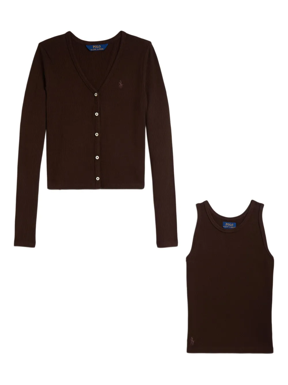 POLO RALPH LAUREN KIDS ribbed knit set - ブラウン POLO RALPH LAUREN KIDS ribbed knit set - ブラウン