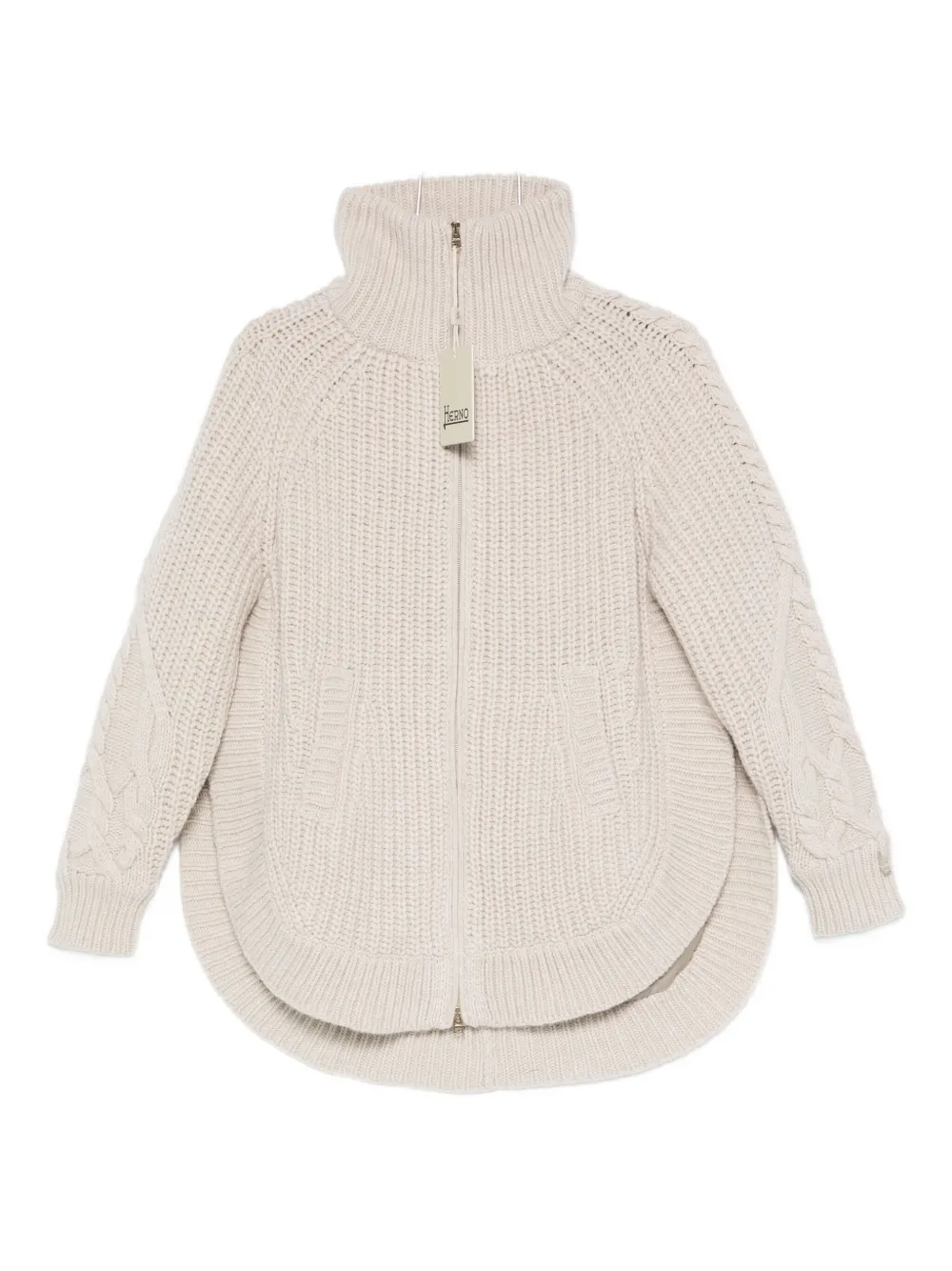 Herno Cable-knit Jacket In Gray