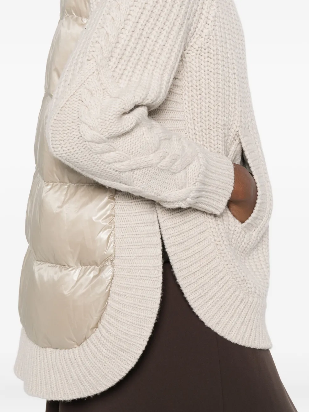 Herno Kabelgebreid jack Beige