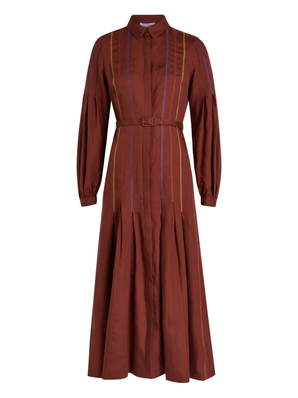Gabriela Hearst Aleka belted midi shirt dress - Rosso