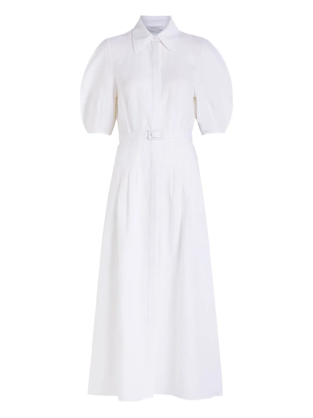 Gabriela Hearst Maude puff-sleeve belted dress - Bianco