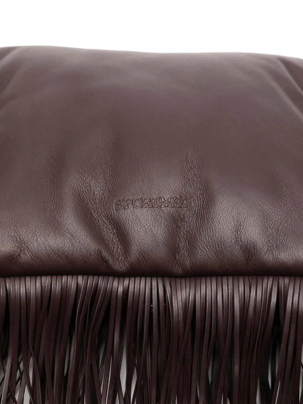 Sportmax Fringed Clutch Bag In Brown