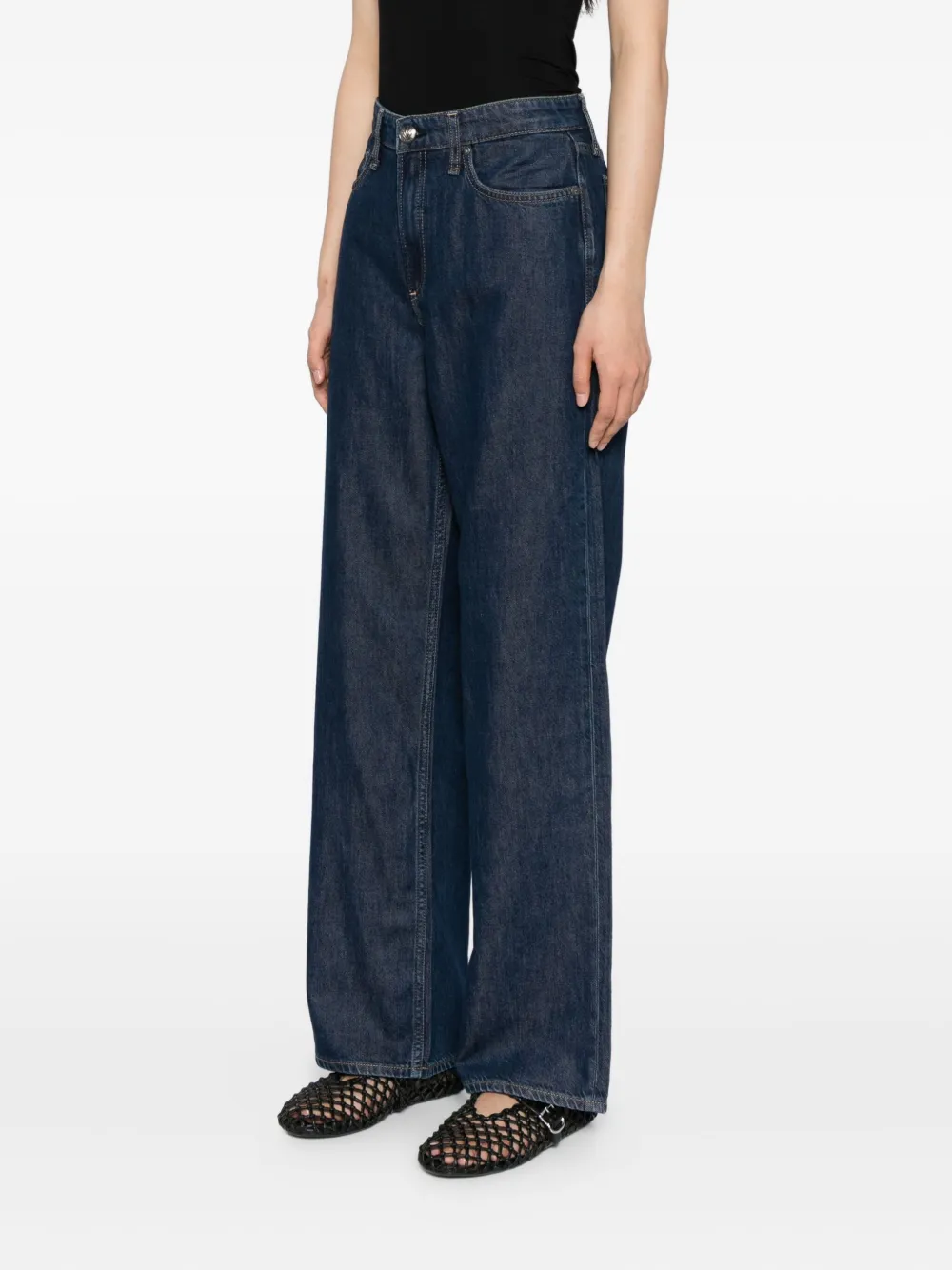 Rag & Bone Logan Wide Leg Jeans In Blue