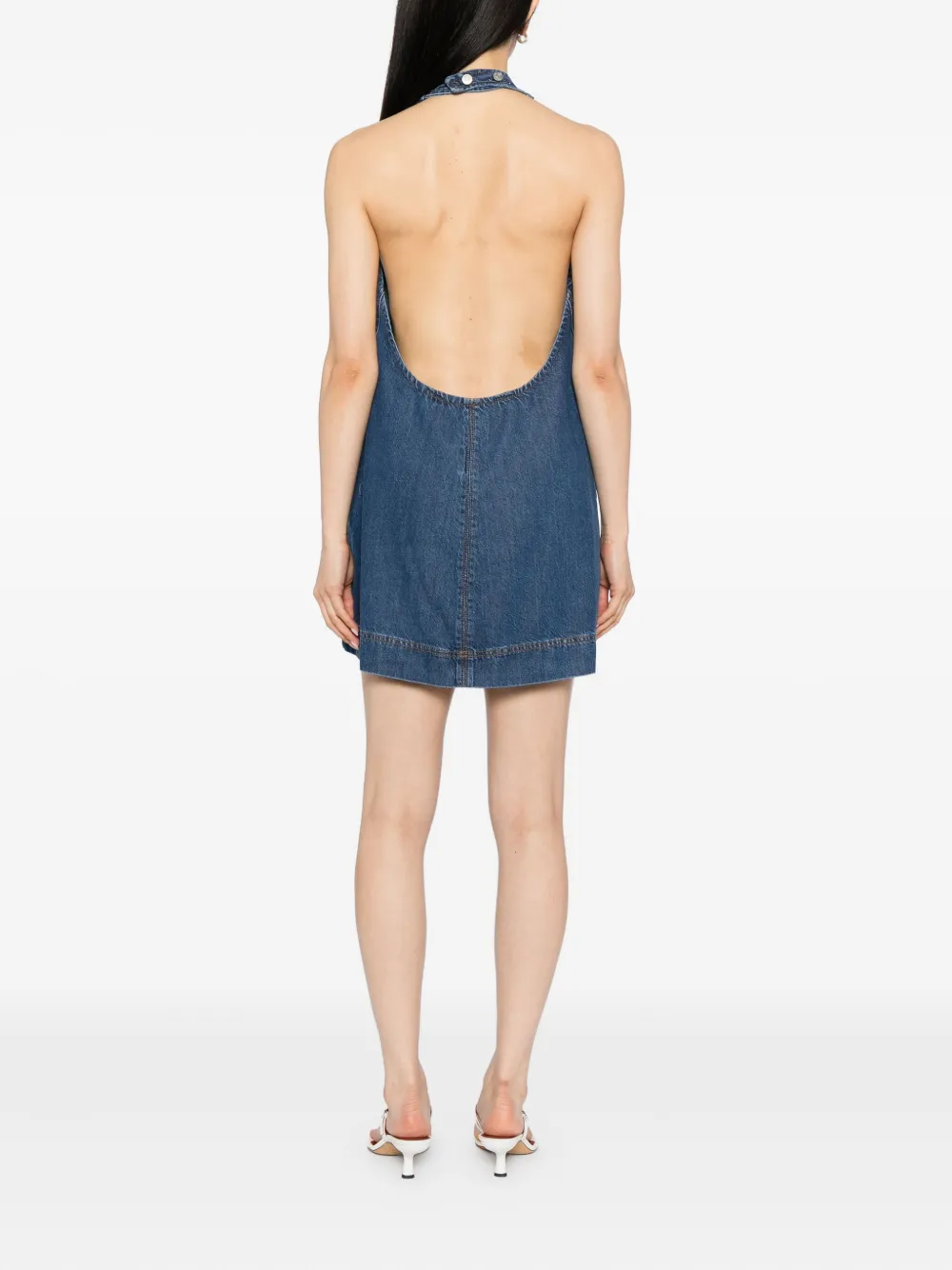 Reformation Avielle Lived-in mini-jurk Blauw