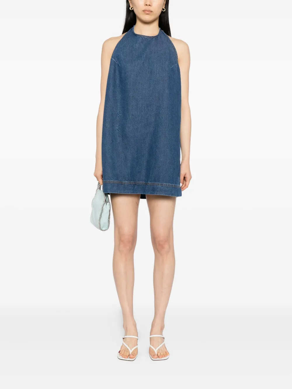 Reformation Avielle Lived-in mini-jurk - Blauw