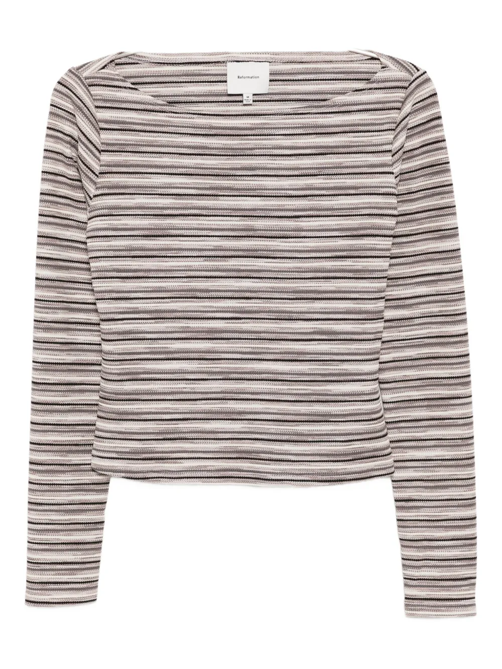 Reformation Wiley Knit Top Grey Stripe In Gray