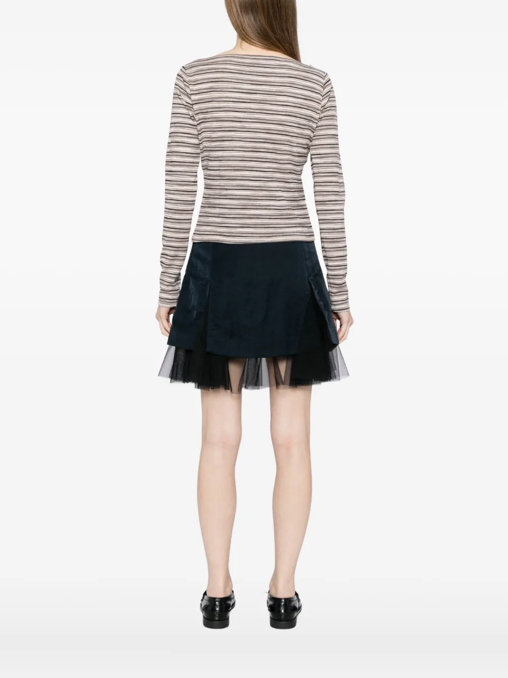 Reformation Wiley Knit Top Grey Stripe In Gray