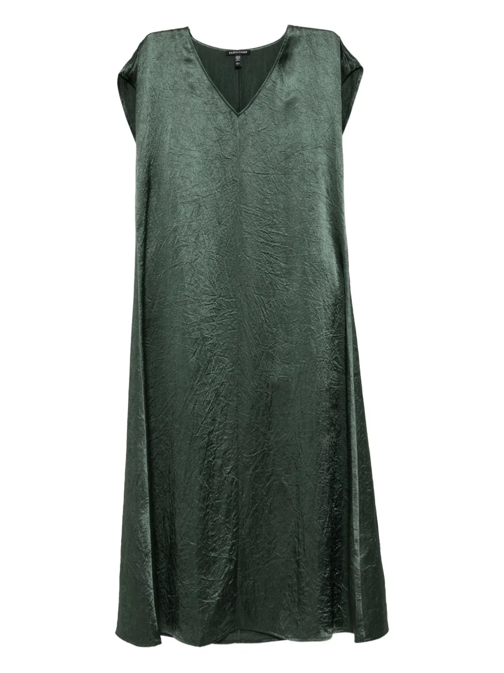 Eileen Fisher vestido midi de satén | verde | Image 1