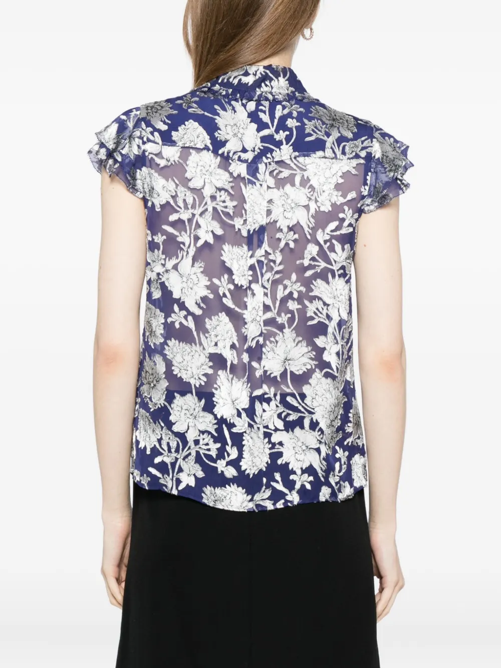 Alice And Olivia Martel Blouse In Blue