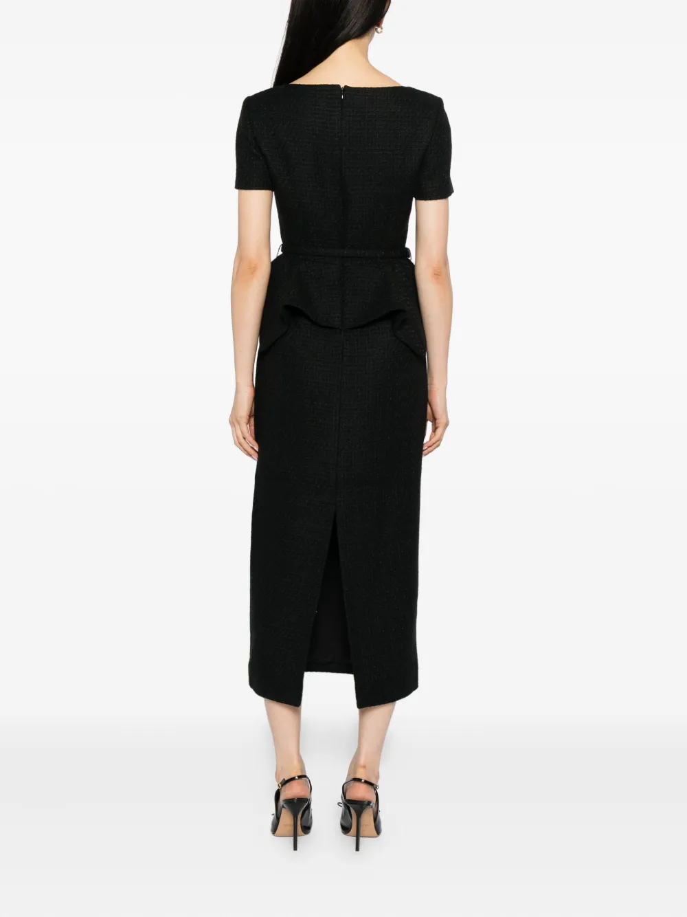 Roland Mouret Twist-peplum Dress In Black