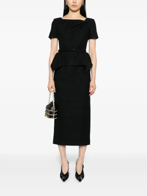 Roland Mouret twist-peplum Dress Black FARFETCH IN