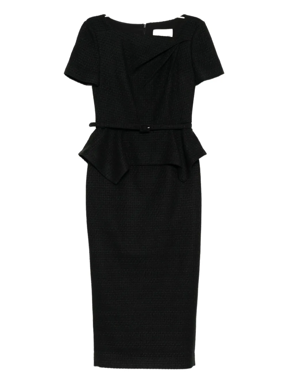 Roland Mouret Twist-peplum Dress In Black