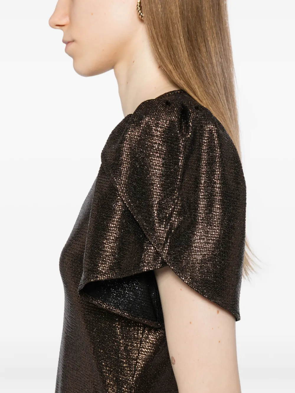 Luxe De Valentina Como Mini Dress In Brown