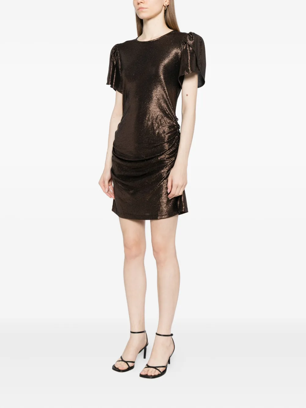 Luxe De Valentina Como Mini Dress In Brown