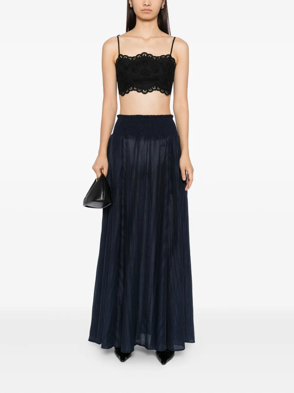 Luxe De Valentina Palma Maxi Skirt In Blue