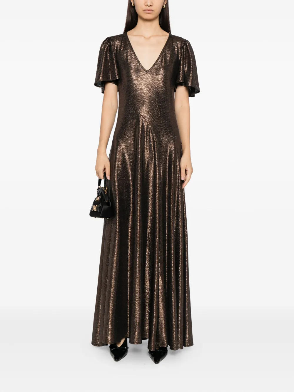 LUXE DE VALENTINA Como maxi-jurk - Bruin