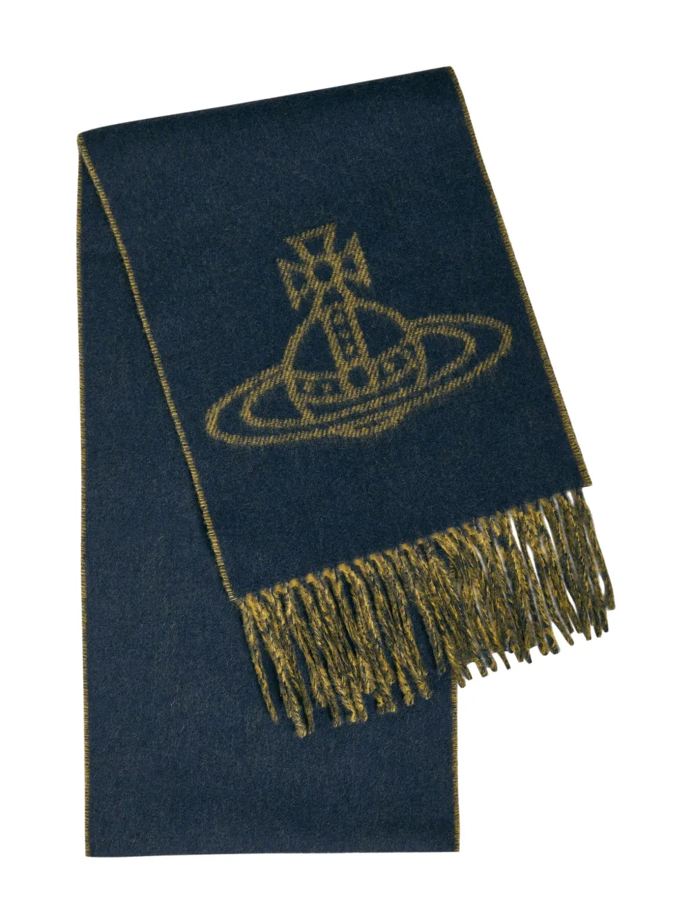 Vivienne Westwood logo fringed scarf | Blue | Image 1