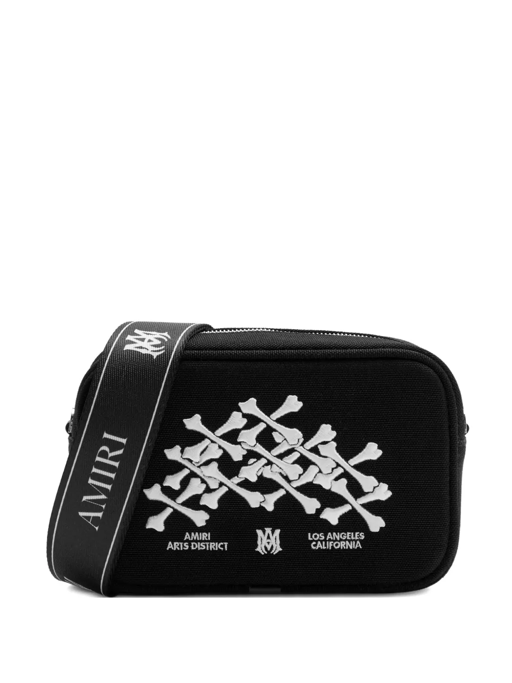 AMIRI Bones Stacked Camera Case canvas bag | Black | Image 1