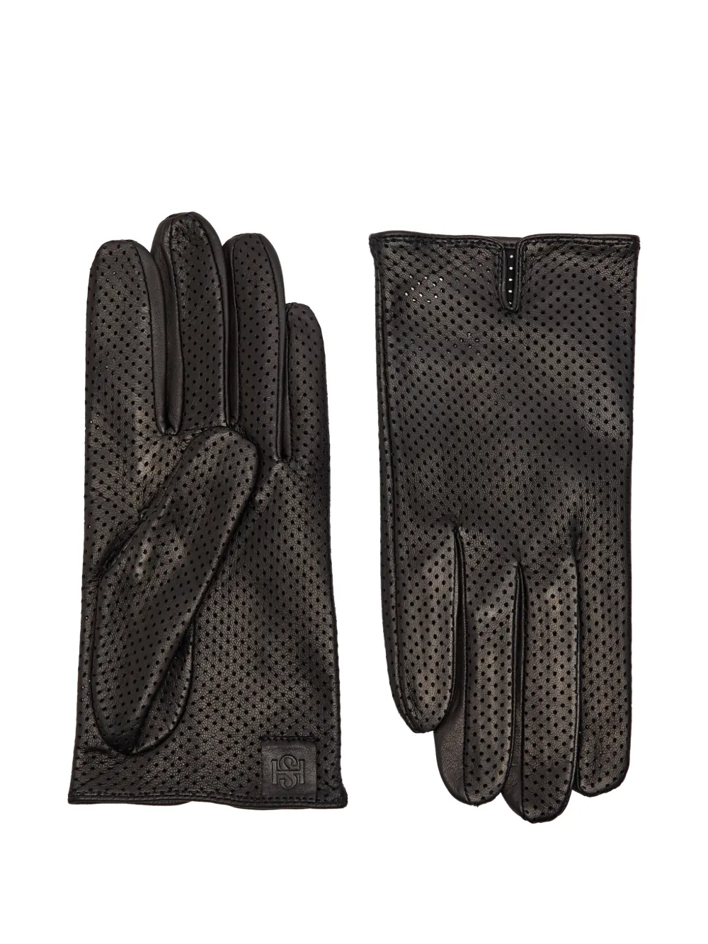HANDSOME STOCKHOLM Statement perforated gloves - Nero